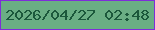 文字の大きさ：5、枠の色：7e2dd9、背景の色：6aae84、文字の色：1b583b 無料ブログパーツのブログ時計