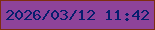 文字の大きさ：2、枠の色：7e2e10、背景の色：8e439a、文字の色：071e6e 無料ブログパーツのブログ時計
