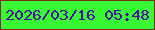 文字の大きさ：2、枠の色：7e2e18、背景の色：37f833、文字の色：4b0da2 無料ブログパーツのブログ時計