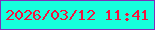 文字の大きさ：1、枠の色：7e2fba、背景の色：16ffdc、文字の色：f5123c 無料ブログパーツのブログ時計