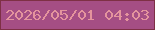 文字の大きさ：4、枠の色：7e3045、背景の色：a54e84、文字の色：e4949d 無料ブログパーツのブログ時計