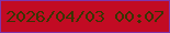 文字の大きさ：4、枠の色：7e34ab、背景の色：c20b23、文字の色：393403 無料ブログパーツのブログ時計