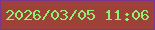 文字の大きさ：5、枠の色：7e358e、背景の色：9e4139、文字の色：8ff16d 無料ブログパーツのブログ時計