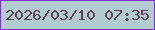 文字の大きさ：2、枠の色：7e36c2、背景の色：b1cbcf、文字の色：623f55 無料ブログパーツのブログ時計