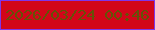 文字の大きさ：2、枠の色：7e36e9、背景の色：d20619、文字の色：655207 無料ブログパーツのブログ時計