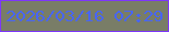 文字の大きさ：2、枠の色：7e36fb、背景の色：797d67、文字の色：4865f4 無料ブログパーツのブログ時計