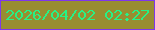 文字の大きさ：1、枠の色：7e37eb、背景の色：988d31、文字の色：27f186 無料ブログパーツのブログ時計