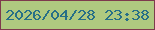 文字の大きさ：4、枠の色：7e3a4d、背景の色：afc980、文字の色：276f87 無料ブログパーツのブログ時計