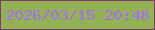 文字の大きさ：5、枠の色：7e3c6b、背景の色：93b256、文字の色：a56df9 無料ブログパーツのブログ時計