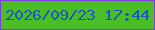 文字の大きさ：2、枠の色：7e3ee3、背景の色：4bbe25、文字の色：1b56c5 無料ブログパーツのブログ時計