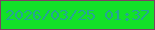 文字の大きさ：3、枠の色：7e4063、背景の色：12e128、文字の色：25a494 無料ブログパーツのブログ時計