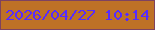 文字の大きさ：2、枠の色：7e4260、背景の色：be7126、文字の色：572bfe 無料ブログパーツのブログ時計