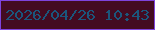 文字の大きさ：1、枠の色：7e43dd、背景の色：430b21、文字の色：1b567c 無料ブログパーツのブログ時計