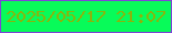 文字の大きさ：2、枠の色：7e44d6、背景の色：08fb59、文字の色：88b60d 無料ブログパーツのブログ時計