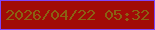 文字の大きさ：4、枠の色：7e45f9、背景の色：a10b07、文字の色：8a6113 無料ブログパーツのブログ時計