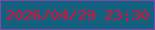 文字の大きさ：3、枠の色：7e49ad、背景の色：13617f、文字の色：e20d35 無料ブログパーツのブログ時計