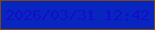 文字の大きさ：2、枠の色：7e4a09、背景の色：0925c0、文字の色：120dca 無料ブログパーツのブログ時計