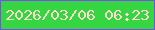 文字の大きさ：1、枠の色：7e4af4、背景の色：35d641、文字の色：fcdcd1 無料ブログパーツのブログ時計