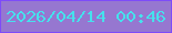 文字の大きさ：4、枠の色：7e4cf9、背景の色：9677d0、文字の色：46e1ed 無料ブログパーツのブログ時計