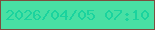 文字の大きさ：5、枠の色：7e4e3e、背景の色：49e0a4、文字の色：1bd39e 無料ブログパーツのブログ時計