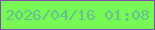 文字の大きさ：3、枠の色：7e4e9f、背景の色：78f955、文字の色：62c092 無料ブログパーツのブログ時計