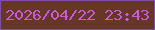文字の大きさ：5、枠の色：7e4fa3、背景の色：663629、文字の色：c75cd1 無料ブログパーツのブログ時計