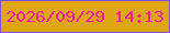 文字の大きさ：1、枠の色：7e50e2、背景の色：dea712、文字の色：ef1fa2 無料ブログパーツのブログ時計