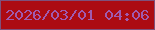 文字の大きさ：5、枠の色：7e517b、背景の色：ac0b12、文字の色：a05baf 無料ブログパーツのブログ時計