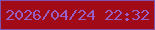 文字の大きさ：2、枠の色：7e54ad、背景の色：a10a17、文字の色：985fc3 無料ブログパーツのブログ時計