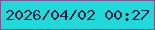 文字の大きさ：2、枠の色：7e5691、背景の色：1fdad9、文字の色：0a2243 無料ブログパーツのブログ時計