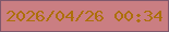 文字の大きさ：1、枠の色：7e586b、背景の色：ca7e82、文字の色：ad6f0a 無料ブログパーツのブログ時計