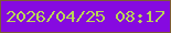 文字の大きさ：2、枠の色：7e5b35、背景の色：860ae0、文字の色：b9d556 無料ブログパーツのブログ時計