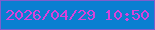 文字の大きさ：4、枠の色：7e5dcd、背景の色：0a7fd1、文字の色：d843da 無料ブログパーツのブログ時計
