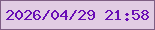 文字の大きさ：3、枠の色：7e5e83、背景の色：e1cce3、文字の色：690db5 無料ブログパーツのブログ時計