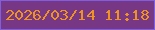 文字の大きさ：5、枠の色：7e5fdf、背景の色：773784、文字の色：ee9221 無料ブログパーツのブログ時計