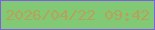 文字の大きさ：2、枠の色：7e5fe2、背景の色：82c975、文字の色：b7a25c 無料ブログパーツのブログ時計