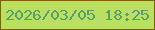 文字の大きさ：2、枠の色：7e6007、背景の色：bbe060、文字の色：549e70 無料ブログパーツのブログ時計
