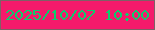 文字の大きさ：5、枠の色：7e6066、背景の色：f41a6b、文字の色：0bcd6d 無料ブログパーツのブログ時計