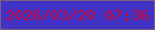文字の大きさ：2、枠の色：7e607c、背景の色：4032c4、文字の色：ca0c3d 無料ブログパーツのブログ時計