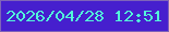 文字の大きさ：3、枠の色：7e64b8、背景の色：461fce、文字の色：52f7da 無料ブログパーツのブログ時計