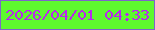 文字の大きさ：2、枠の色：7e65ca、背景の色：5ef92e、文字の色：b928ed 無料ブログパーツのブログ時計