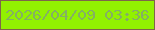 文字の大きさ：2、枠の色：7e664a、背景の色：92f101、文字の色：84b063 無料ブログパーツのブログ時計