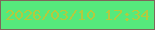 文字の大きさ：4、枠の色：7e665a、背景の色：56e97c、文字の色：b5c93e 無料ブログパーツのブログ時計