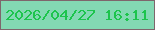 文字の大きさ：3、枠の色：7e666c、背景の色：83d9b3、文字の色：1dc44d 無料ブログパーツのブログ時計