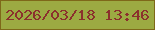 文字の大きさ：5、枠の色：7e6819、背景の色：9caa42、文字の色：8b302d 無料ブログパーツのブログ時計