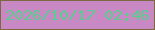 文字の大きさ：2、枠の色：7e6842、背景の色：c788c4、文字の色：5acf8d 無料ブログパーツのブログ時計