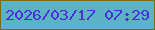 文字の大きさ：1、枠の色：7e6b0c、背景の色：5bb3c5、文字の色：4c2dde 無料ブログパーツのブログ時計