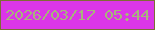 文字の大きさ：2、枠の色：7e6c36、背景の色：db36e8、文字の色：a7b57a 無料ブログパーツのブログ時計