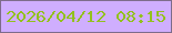文字の大きさ：5、枠の色：7e6c8b、背景の色：cfaefe、文字の色：92c11c 無料ブログパーツのブログ時計