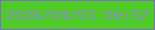 文字の大きさ：4、枠の色：7e6dca、背景の色：4ecb26、文字の色：858fbe 無料ブログパーツのブログ時計